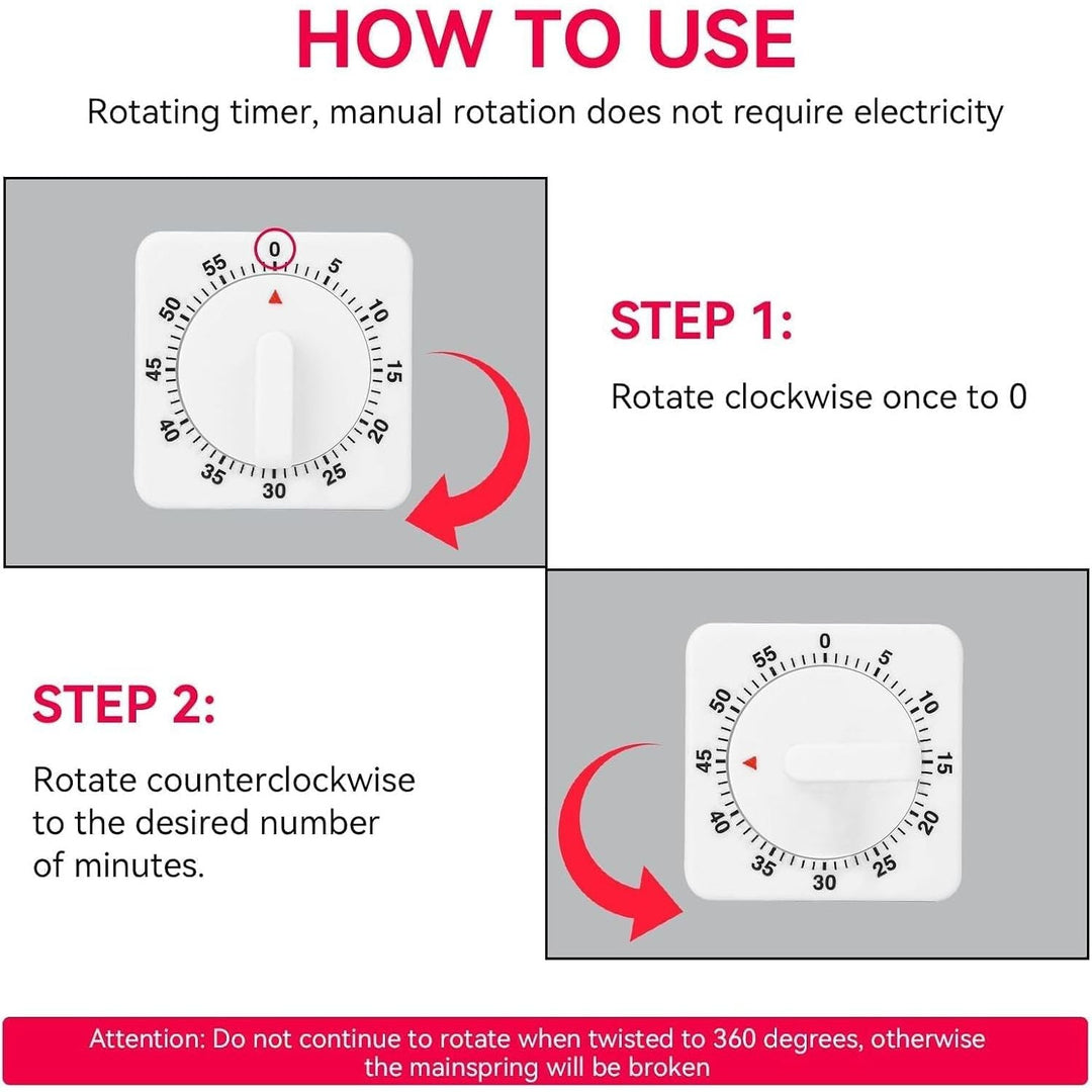 Kitchen Timer Manual, Mechanical Wind up Timer Count Down Clock Cooking for Kitchen with with Loud Alarm for Cooking, Baking, Homework, Exercise - Just Closeouts Canada Inc.X00427XR8Z