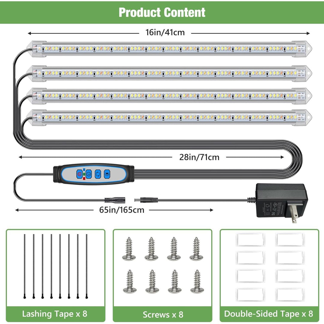 Kullsinss Grow Light for Indoor Plants, Full Spectrum LED Plant Grow Light Strip with Upgrade Timer 6 12 16 Hrs, 3 Spectrum Modes, 240 LEDs Sunlike Growing Lamp for Seedlings Hydroponics Succulent - Just Closeouts Canada Inc.