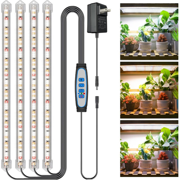 Kullsinss Grow Light for Indoor Plants, Full Spectrum LED Plant Grow Light Strip with Upgrade Timer 6 12 16 Hrs, 3 Spectrum Modes, 240 LEDs Sunlike Growing Lamp for Seedlings Hydroponics Succulent - Just Closeouts Canada Inc.