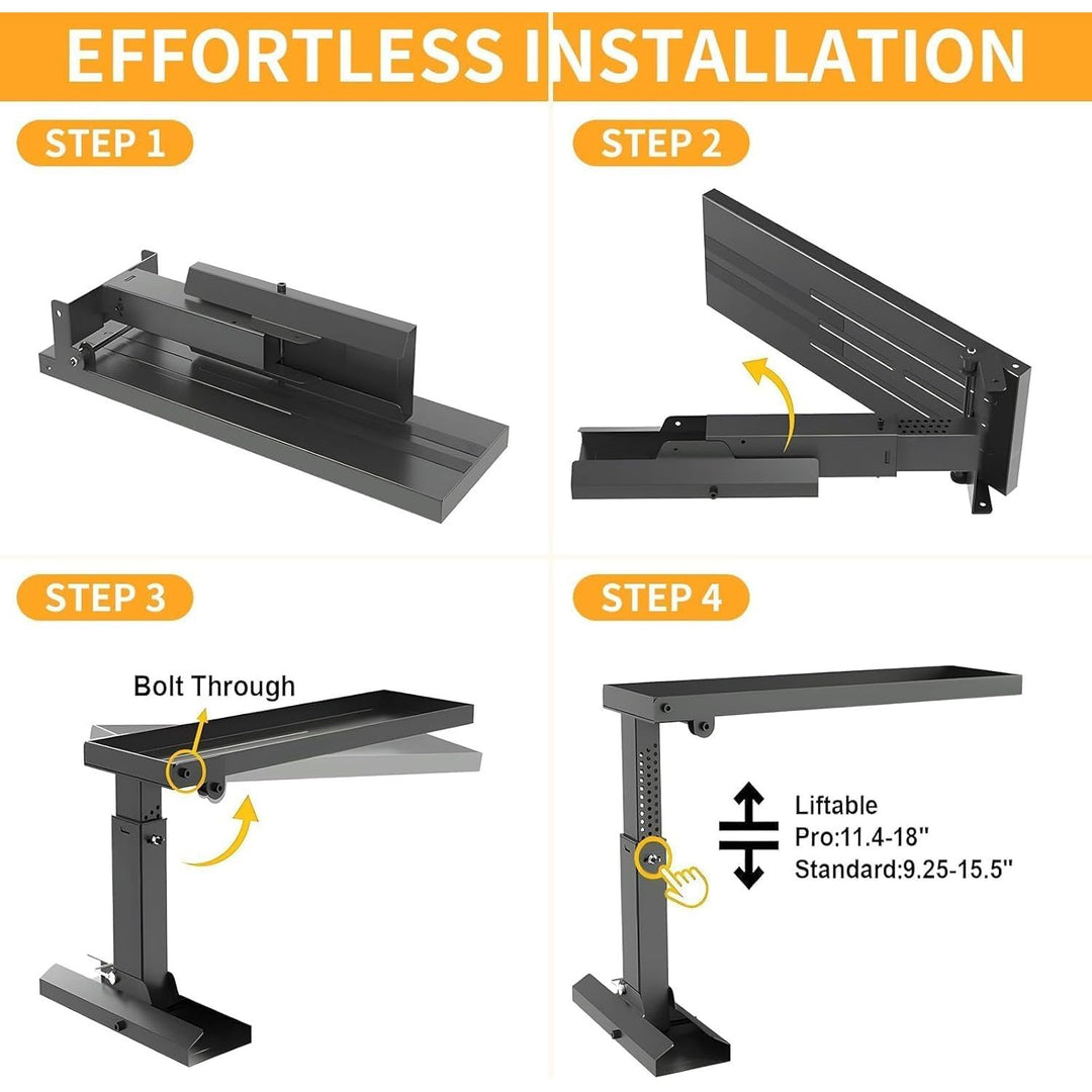 Ladder Extender, Foldable Ladder Leveler with Non - Slip Mat, Adjustable Height from 11.4" - 18", Heavy - Duty Ladder Extension for Stairs, Ladders Leveling Tool for Extension Ladders, Powder Coated - Just Closeouts Canada Inc.