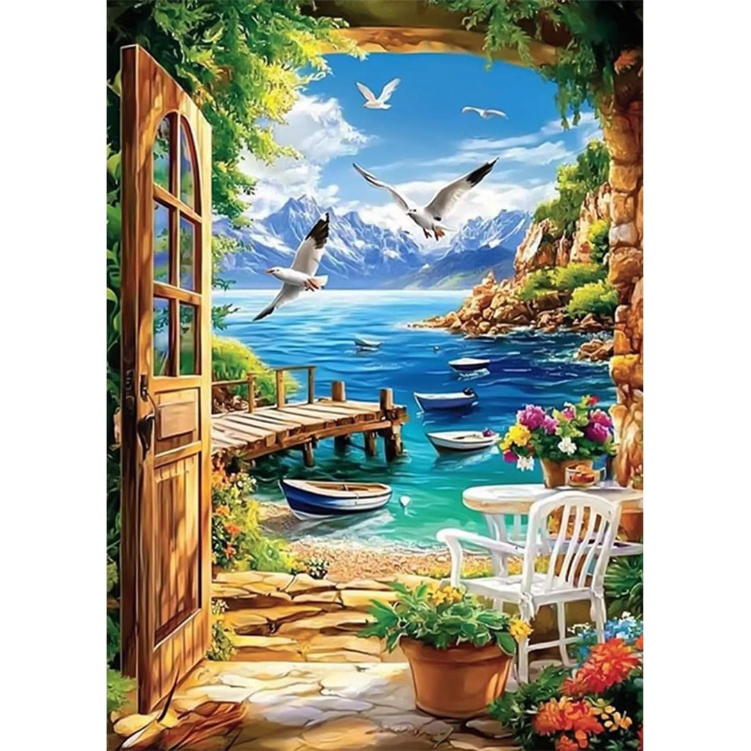 Landscape Diamond Art Painting Kits for Adults, River Diamond Dots Kits for Beginner, Passage Picture Diamond Kits 30x40 cm, Round Full Drill - Just Closeouts Canada Inc.