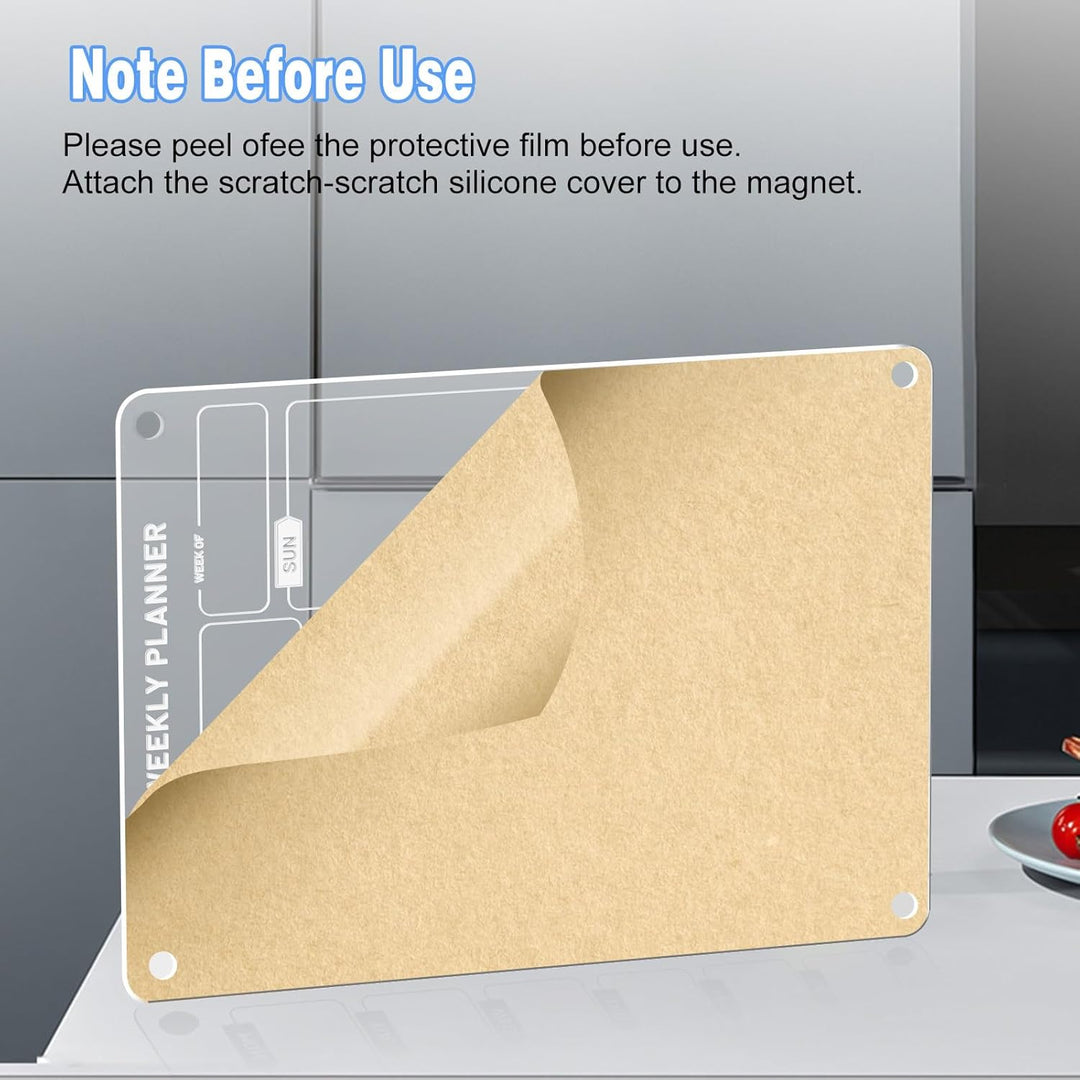 Langaelex 2 Set of Magnetic Meal Planner for Fridge - Acrylic Weekly Planner with 6 Chalk Markers for to - Do List, Shopping List, Menu List - 8 x 12 - Just Closeouts Canada Inc.