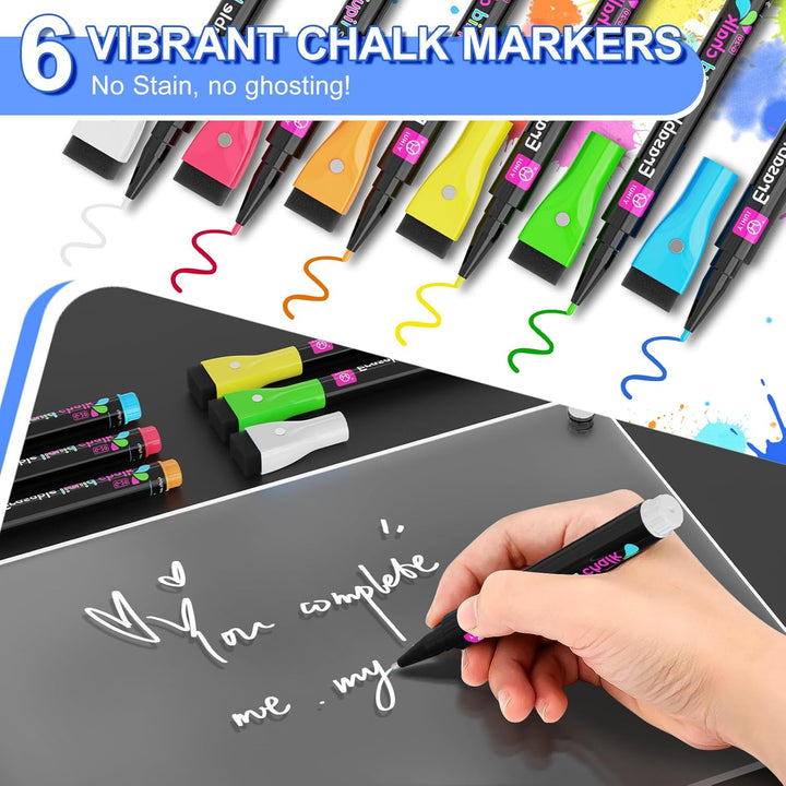 Langaelex 2 Set of Magnetic Meal Planner for Fridge - Acrylic Weekly Planner with 6 Chalk Markers for to - Do List, Shopping List, Menu List - 8 x 12 - Just Closeouts Canada Inc.