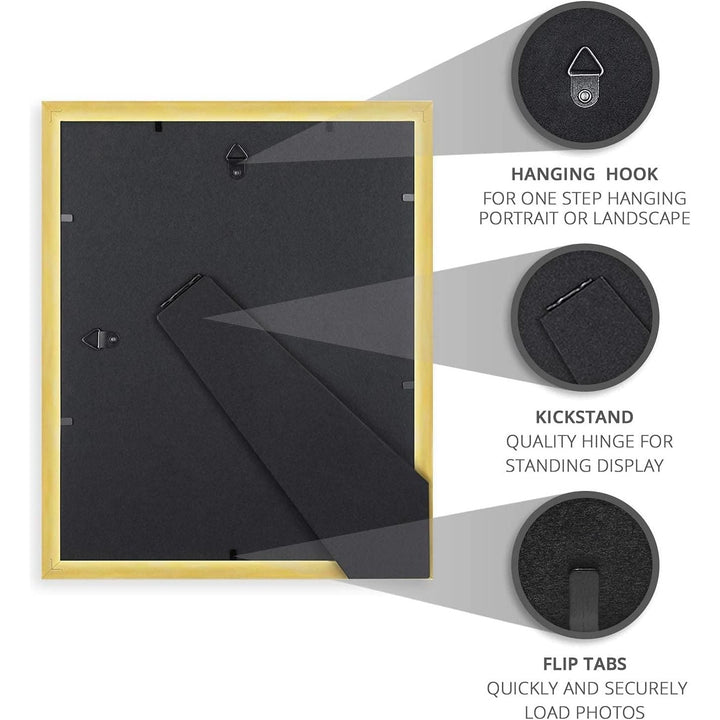 Langdon House 8x10 (20x25 cm) Picture Frames (Gold, 6 Pack), Contemporary Frame Set, Wall Mount or Table Top, Prosperity Collection - Just Closeouts Canada Inc.