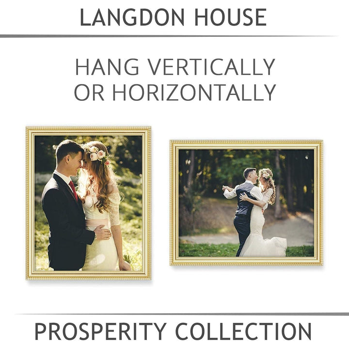 Langdon House 8x10 (20x25 cm) Picture Frames (Gold, 6 Pack), Contemporary Frame Set, Wall Mount or Table Top, Prosperity Collection - Just Closeouts Canada Inc.