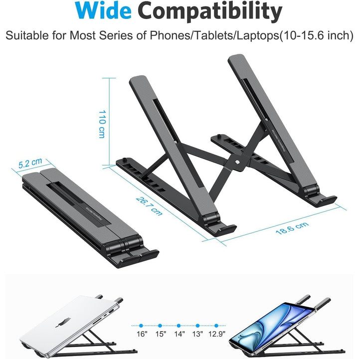 Laptop Stand for Desk Ergonomic 7 - Levels Angles Adjustable Computer Stand, Portable ABS Laptop Riser Holder Compatible with All Laptops and iPad（10 - 15.6"） - Just Closeouts Canada Inc.X004HEQIFR