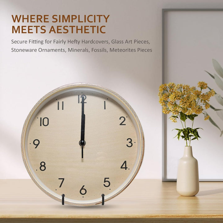 Large Plate Holder Display Stand - 12 inch Super Tall Big Plate Stands for Heavy Duty Display - Metal Picture Frame Stand - Tabletop Easel Stand for Decorative Platter | Plaque | Book - 2 Pack - Black - Just Closeouts Canada Inc.