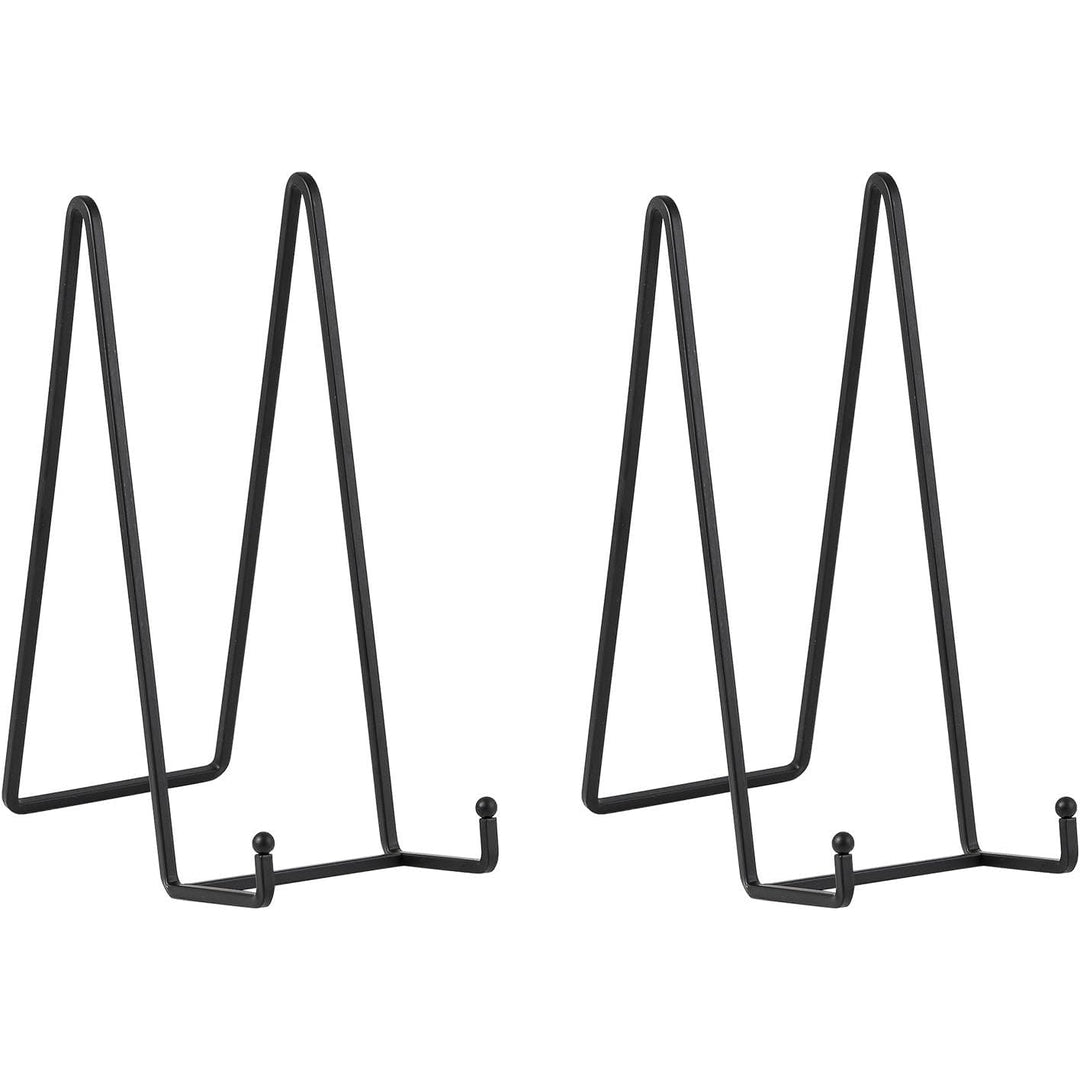 Large Plate Holder Display Stand - 12 inch Super Tall Big Plate Stands for Heavy Duty Display - Metal Picture Frame Stand - Tabletop Easel Stand for Decorative Platter | Plaque | Book - 2 Pack - Black - Just Closeouts Canada Inc.