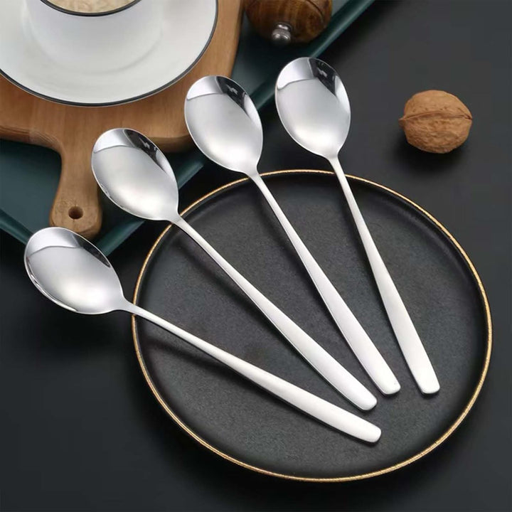 Large Soup Spoon Stainless Steel Dishwasher Safe Dinner Big Teaspoons with Round Edge 8 inches Tablespoons (4) - Just Closeouts Canada Inc.
