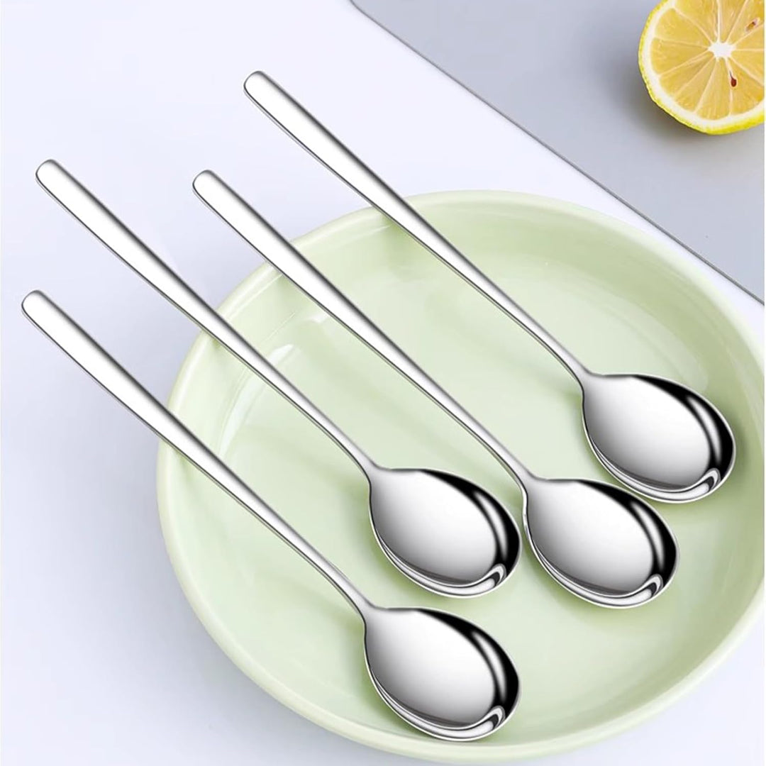 Large Soup Spoon Stainless Steel Dishwasher Safe Dinner Big Teaspoons with Round Edge 8 inches Tablespoons (8) - Just Closeouts Canada Inc.