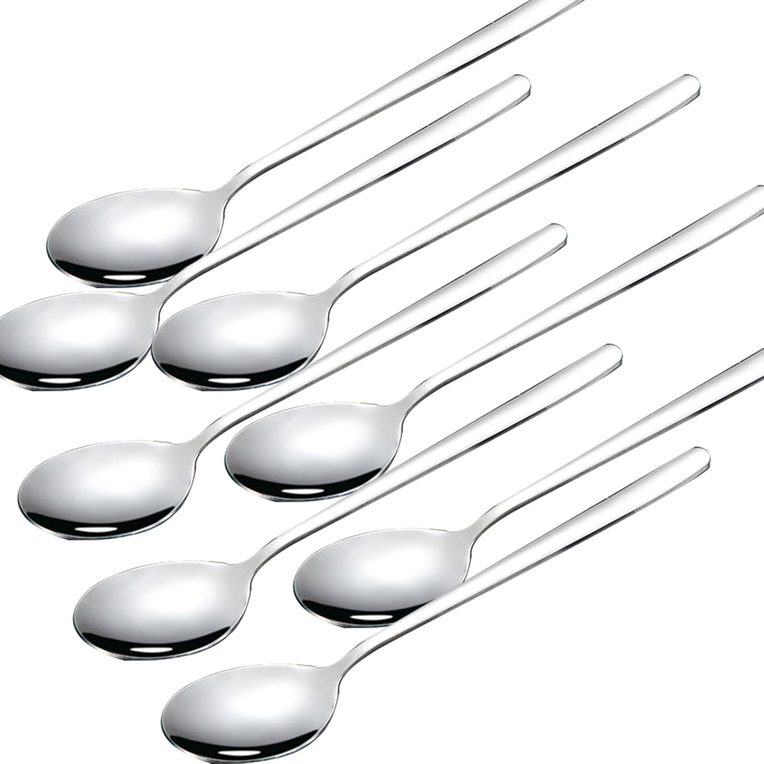 Large Soup Spoon Stainless Steel Dishwasher Safe Dinner Big Teaspoons with Round Edge 8 inches Tablespoons (8) - Just Closeouts Canada Inc.