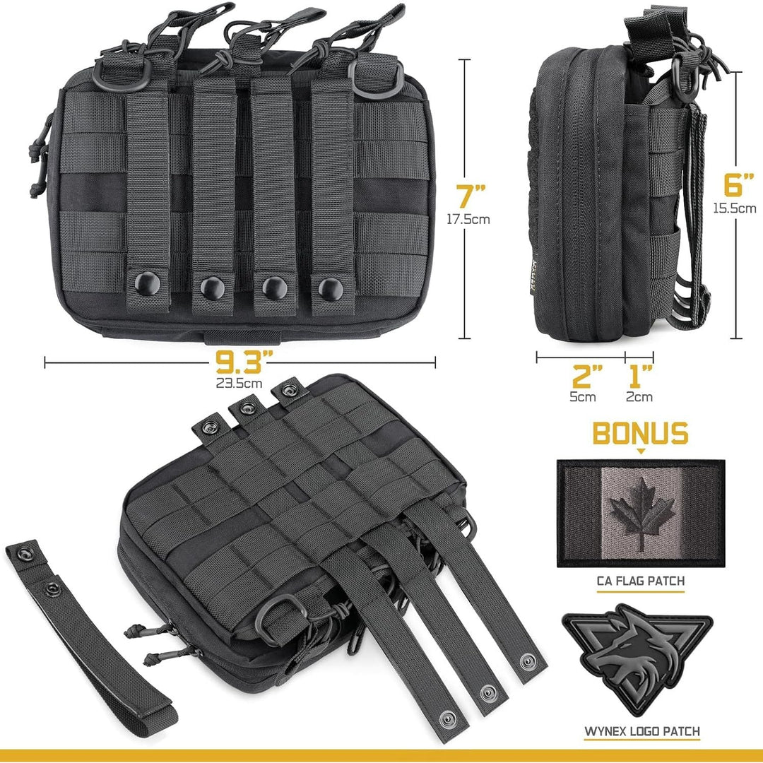 Laser-Cut MOLLE Admin Pouch with Triple Rear Magazine Storage – Black - Just Closeouts Canada Inc.