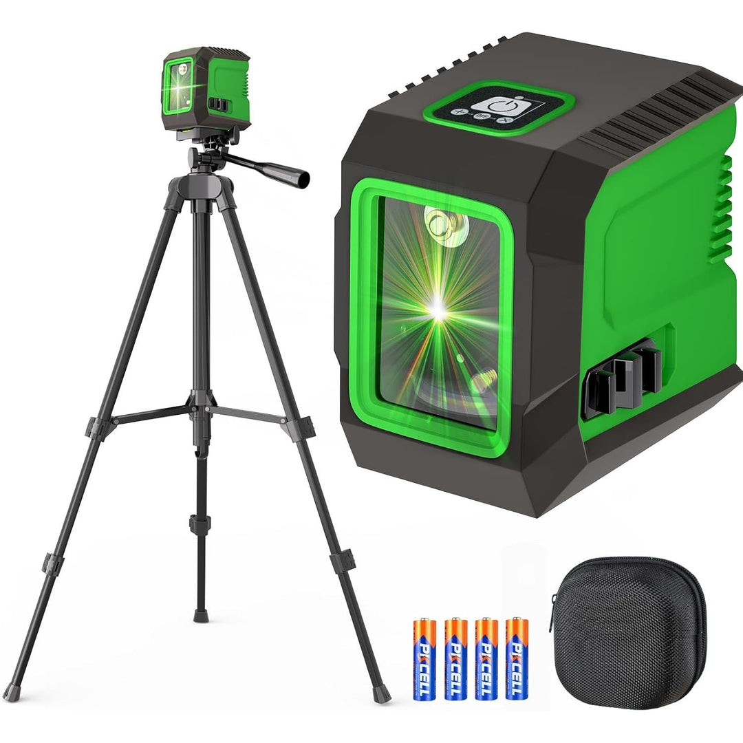 Laser Level with 50" Tripod, 360 Degree Self Leveling Cross Line Laser Level, Green Beam Horizontal and Vertical Line Leveler Tool for Hanging Pictures, Home Renovation with 4 AA Batteries & Carry Pouch - Just Closeouts Canada Inc.X004IMCJ4R