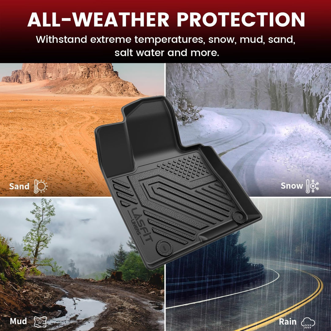 LASFIT Floor Mats & Cargo Mat for Hyundai Tucson 2022 - 2025 (Only Fit Gas, Not Fit with Subwoofer), All Weather TPE Custom Fit Floor Liners Car Mats & Trunk Mats Accessoires, Black - Just Closeouts Canada Inc.