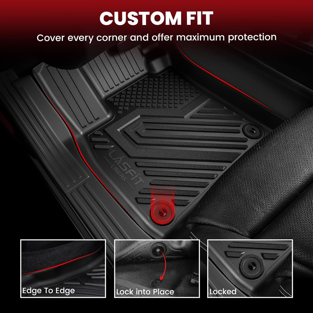 LASFIT Floor Mats & Cargo Mat for Hyundai Tucson 2022 - 2025 (Only Fit Gas, Not Fit with Subwoofer), All Weather TPE Custom Fit Floor Liners Car Mats & Trunk Mats Accessoires, Black - Just Closeouts Canada Inc.