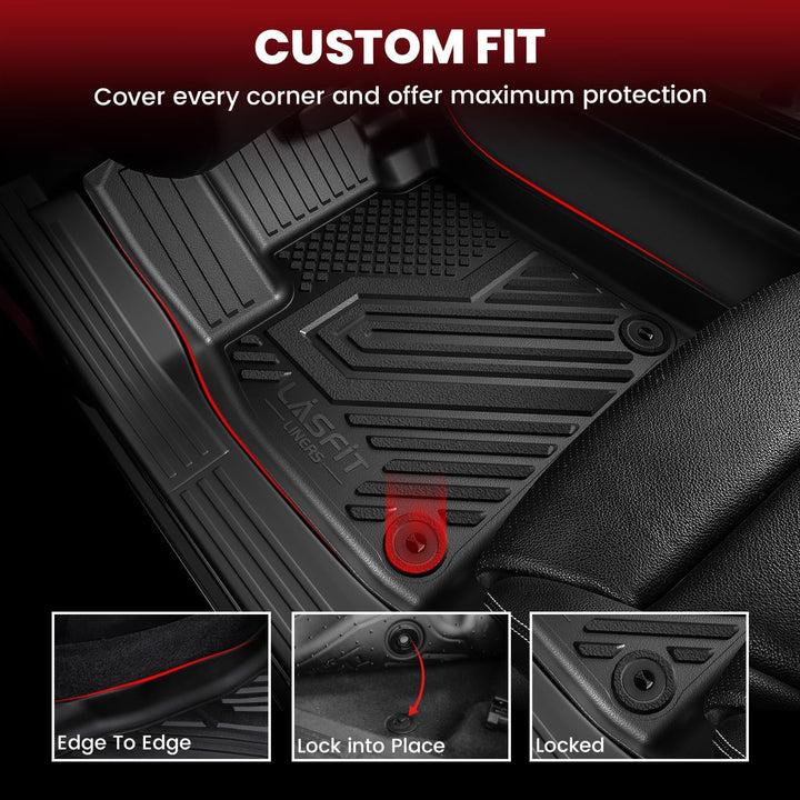 LASFIT Floor Mats & Cargo Mat for Hyundai Tucson 2022 - 2025 (Only Fit Gas, Not Fit with Subwoofer), All Weather TPE Custom Fit Floor Liners Car Mats & Trunk Mats Accessoires, Black - Just Closeouts Canada Inc.