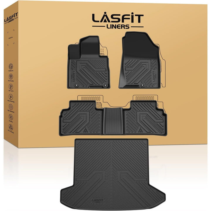 LASFIT Floor Mats & Cargo Mat for Hyundai Tucson 2022 - 2025 (Only Fit Gas, Not Fit with Subwoofer), All Weather TPE Custom Fit Floor Liners Car Mats & Trunk Mats Accessoires, Black - Just Closeouts Canada Inc.