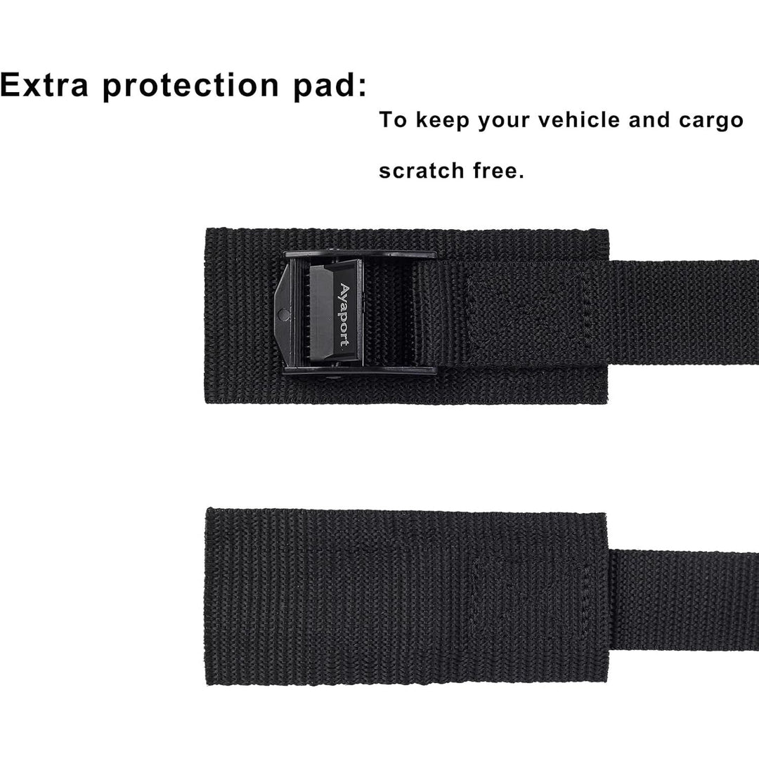 Lashing Straps with Buckles Adjustable Cam Buckle Tie Down Cinch Strap for Packing Black 4 Pack, 1in x 16ft - Just Closeouts Canada Inc.