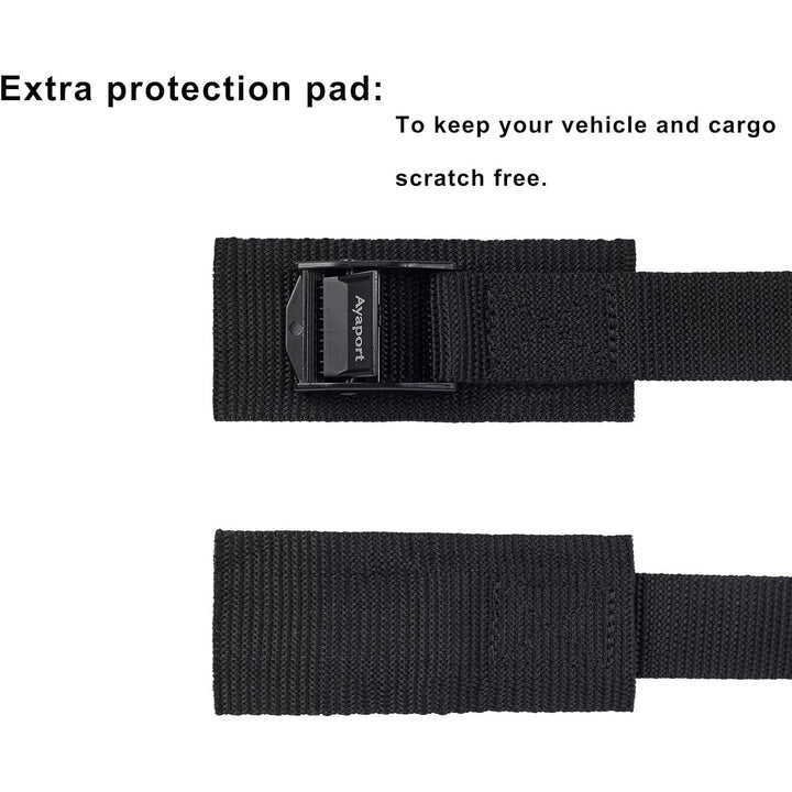 Lashing Straps with Buckles Adjustable Cam Buckle Tie Down Cinch Strap for Packing Black 4 Pack, 1in x 16ft - Just Closeouts Canada Inc.
