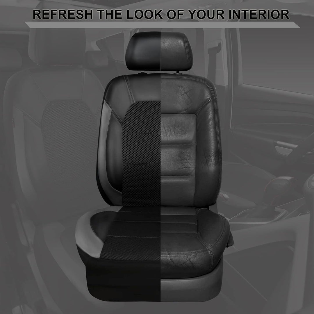 Leather Car Seat Covers Front Seats only, with Air Mesh Front Seat Covers Breathable, Cool Automotive Seat Covers 2 Pack, Universal Fit Most Cars,SUV,Truck,Van Airbag Compatible(Black Gray) - Just Closeouts Canada Inc.