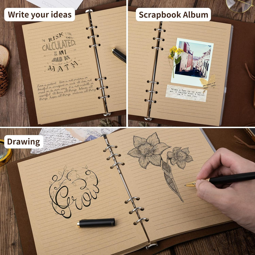 Leather Journal Notebook, Refillable Travel Writing Journals Diary, Gifts for Women, Men, Teen Girls and Boys, 100GSM Lined Paper,160 Pages (Green, A6 5.1" x 7.2") - Just Closeouts Canada Inc.X003FDZNN9