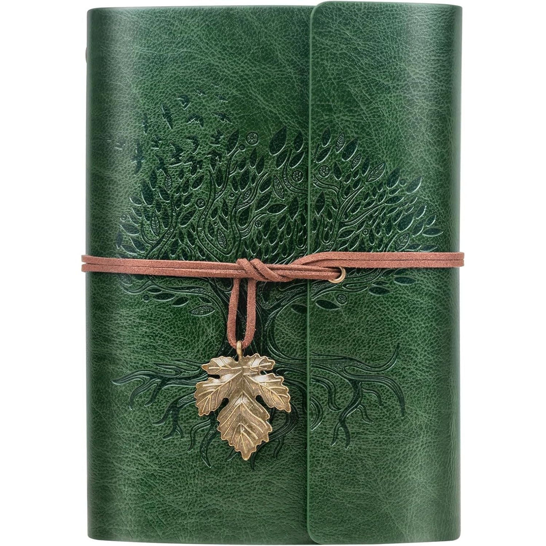 Leather Journal Notebook, Refillable Travel Writing Journals Diary, Gifts for Women, Men, Teen Girls and Boys, 100GSM Lined Paper,160 Pages (Green, A6 5.1" x 7.2") - Just Closeouts Canada Inc.X003FDZNN9