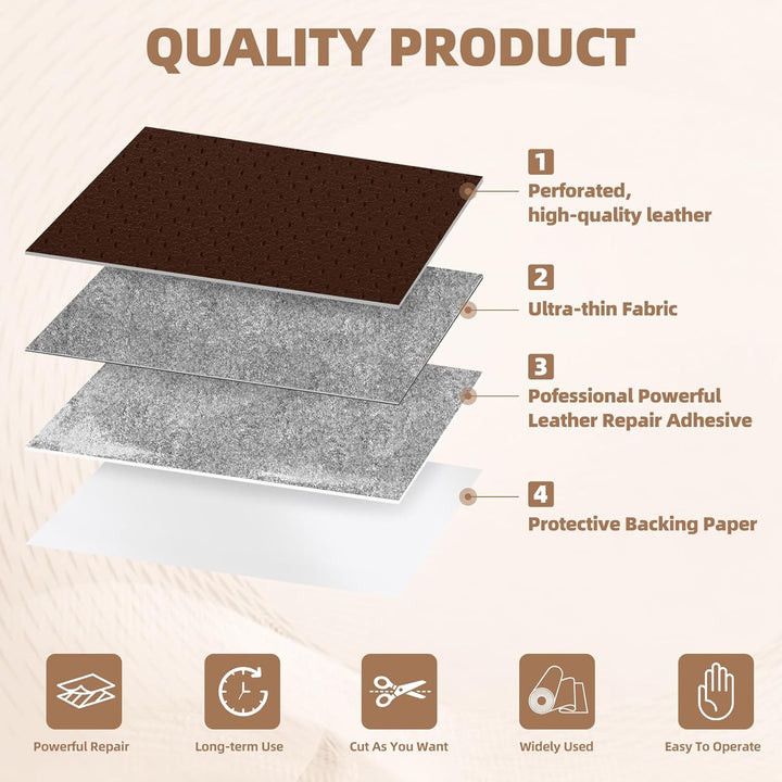 Leather Repair Patch, 17X79 inch Strong Sticky Repair Patch Self Adhesive Waterproof, DIY Large Vinyl Patches for Couches, Furniture, Sofa, Car, Chair (Black, 17X79 inch) - Just Closeouts Canada Inc.