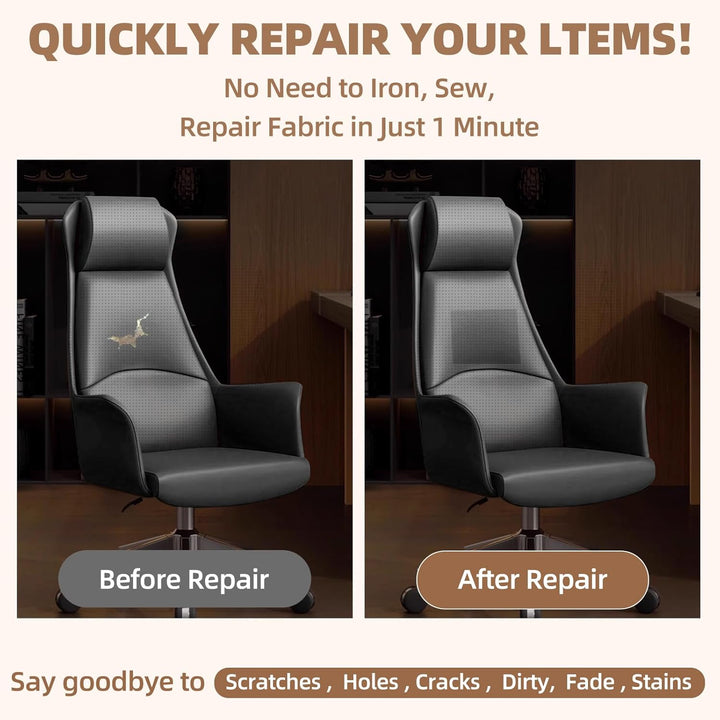 Leather Repair Patch, 17X79 inch Strong Sticky Repair Patch Self Adhesive Waterproof, DIY Large Vinyl Patches for Couches, Furniture, Sofa, Car, Chair (Black, 17X79 inch) - Just Closeouts Canada Inc.