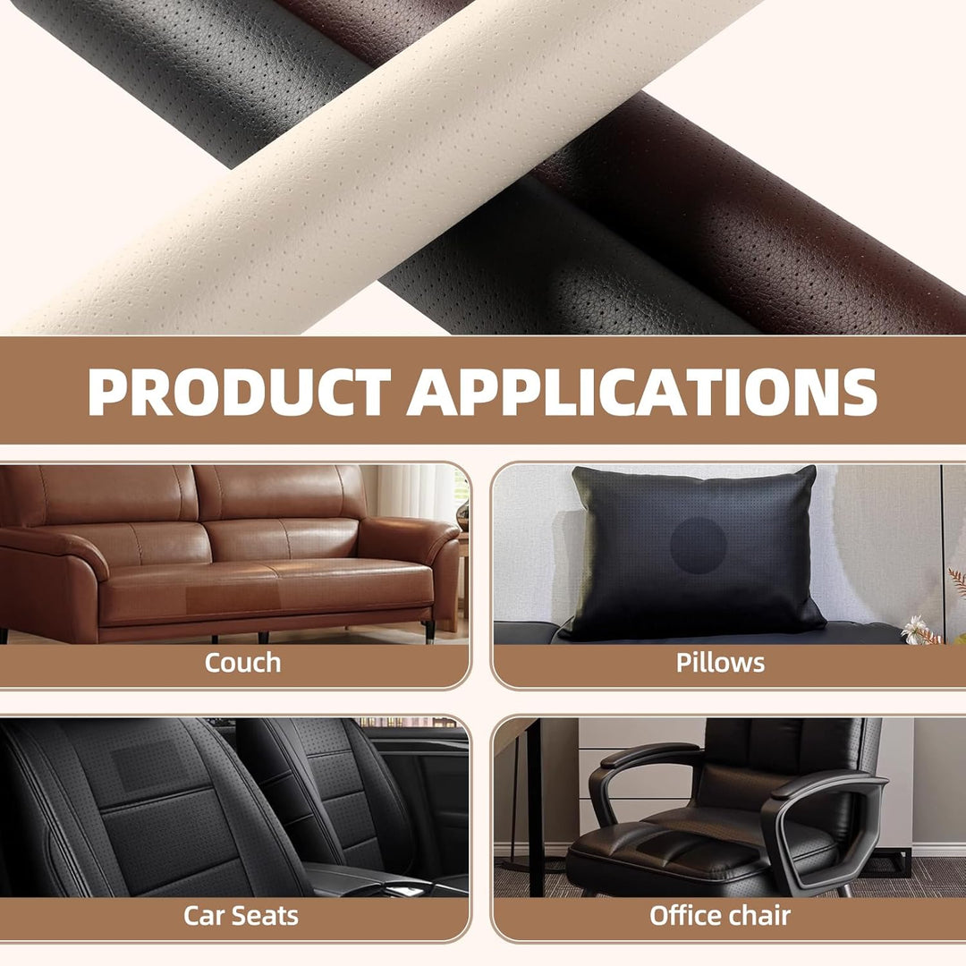 Leather Repair Patch, 17X79 inch Strong Sticky Repair Patch Self Adhesive Waterproof, DIY Large Vinyl Patches for Couches, Furniture, Sofa, Car, Chair (Black, 17X79 inch) - Just Closeouts Canada Inc.
