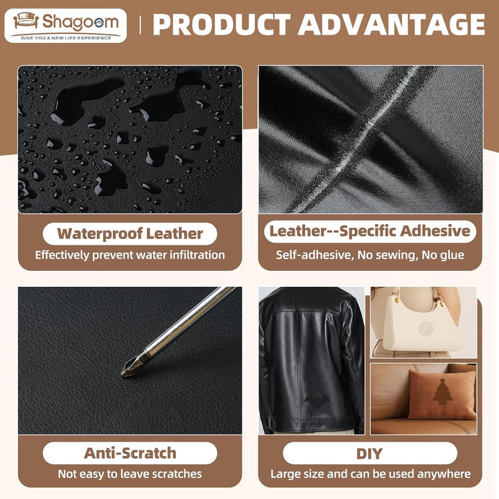 Leather Repair Patch, Self Adhesive Leather tape Waterproof, DIY Large Vinyl Patches for Couches, Furniture, Kitchen Cabinets, Wall （Light Brown, 3.5X79 inch） - Just Closeouts Canada Inc.
