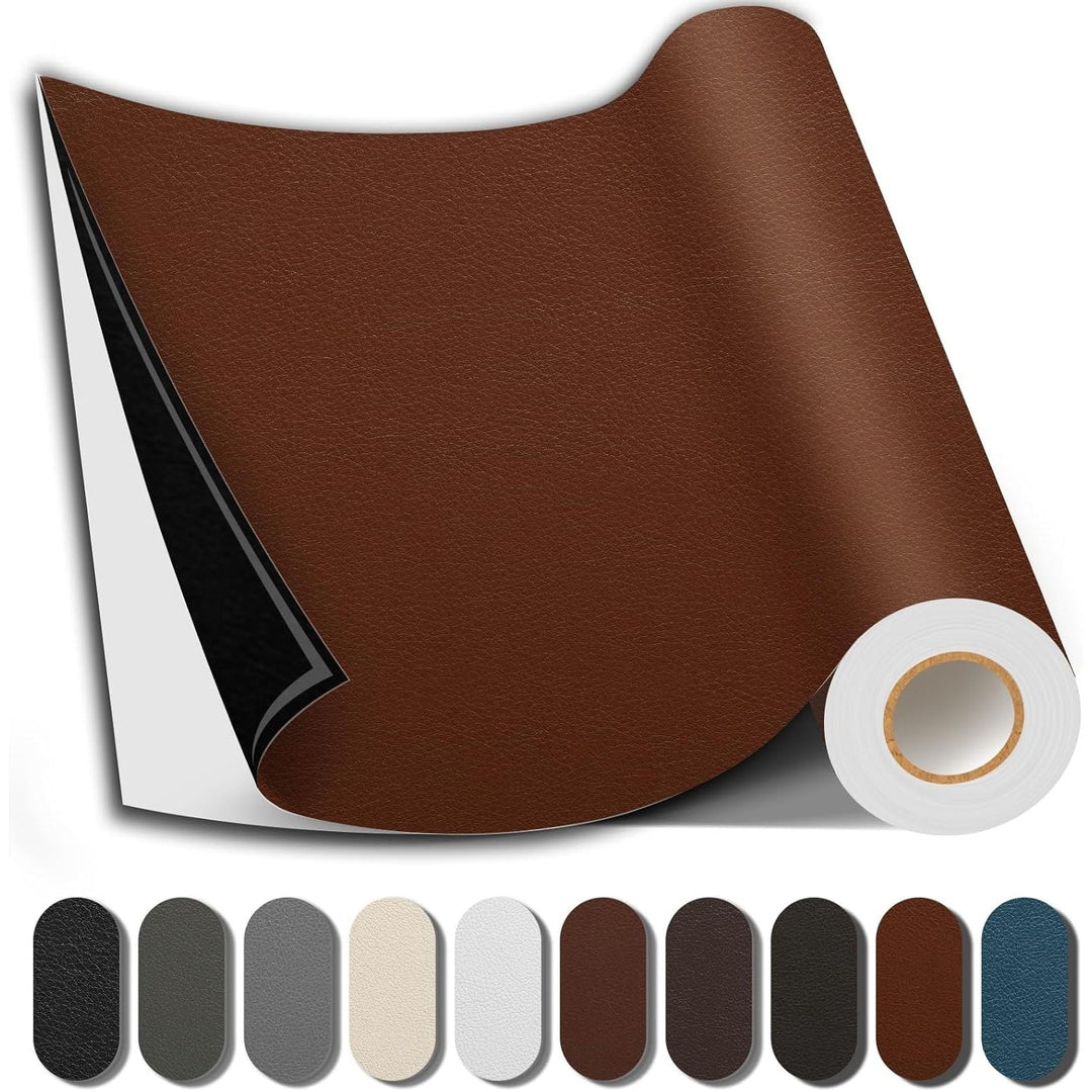 Leather Repair Patch, Self Adhesive Leather tape Waterproof, DIY Large Vinyl Patches for Couches, Furniture, Kitchen Cabinets, Wall （Light Brown, 3.5X79 inch） - Just Closeouts Canada Inc.