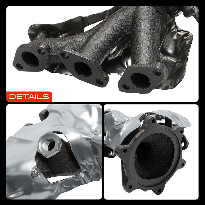 Left Side Engine Exhaust Manifold Kit W/Gaskets & Heat Shield Compatible with Nissan Pathfinder 1996-2000 & Infiniti QX4 1997-2000 - Just Closeouts Canada Inc.