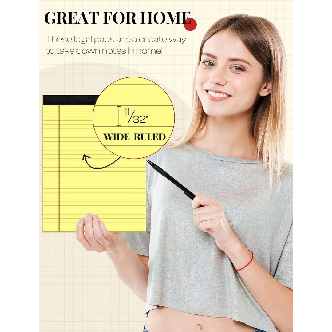 Legal Pads 8.5 x 11 Yellow Notepads 8.5 x 11 Lined Paper 8 - 1/2 x 11 Legal Pad Lined Paper Pads 8.5 x 11 Note Pads 2 Pack Lined Writing Pads of Paper 8.5 x 11 Notepad Yellow Paper Pads 30 Sheets/Pad - Just Closeouts Canada Inc.