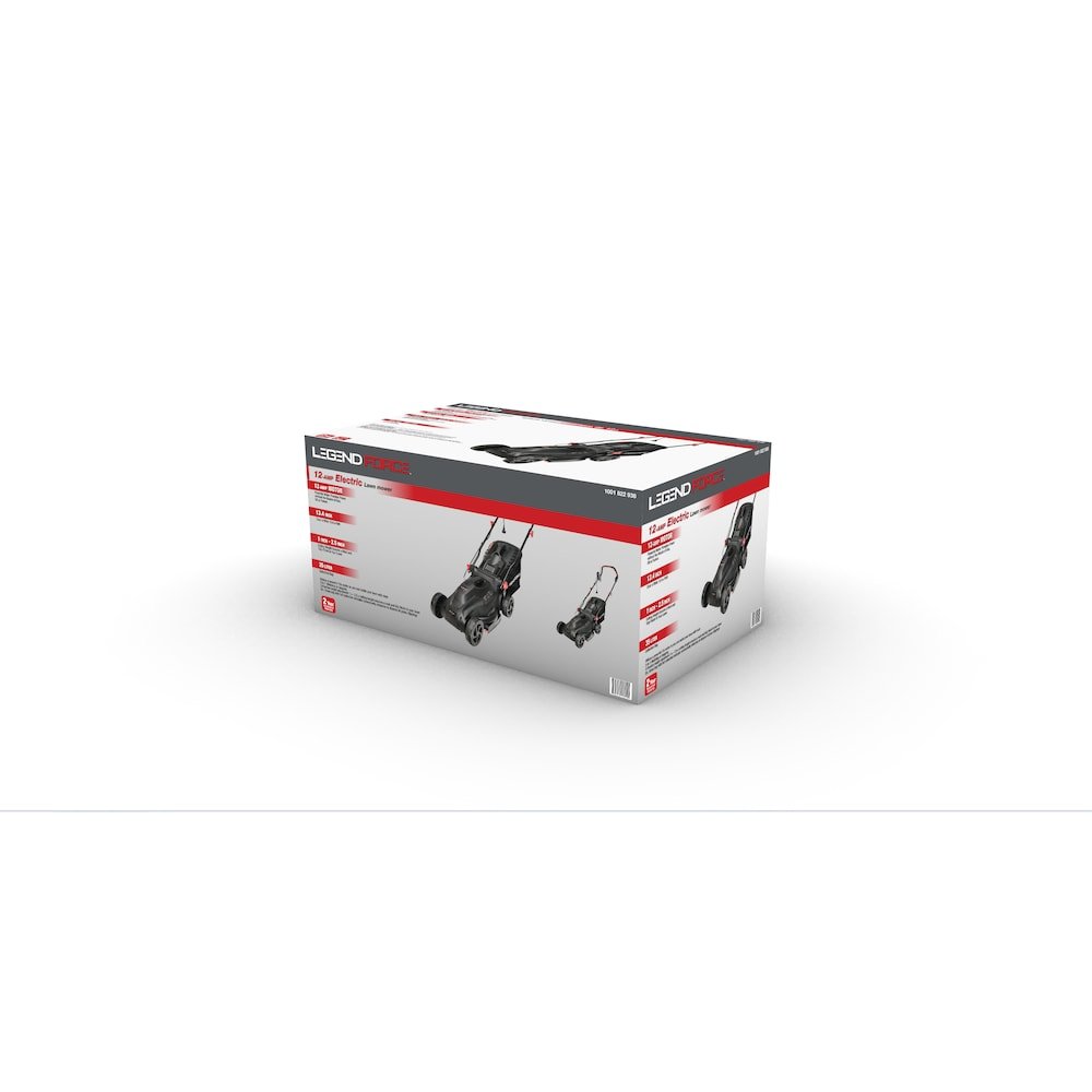 Legend Force 13.4 - inch 12 Amp Corded Electric Walk Behind Push Lawn Mower with Height Adjustment & Removable Bag - Just Closeouts Canada Inc.