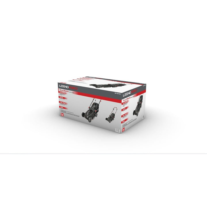 Legend Force 13.4 - inch 12 Amp Corded Electric Walk Behind Push Lawn Mower with Height Adjustment & Removable Bag - Just Closeouts Canada Inc.