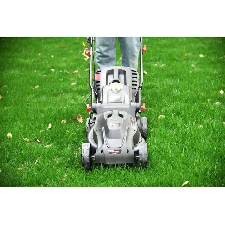 Legend Force 13.4 - inch 12 Amp Corded Electric Walk Behind Push Lawn Mower with Height Adjustment & Removable Bag - Just Closeouts Canada Inc.