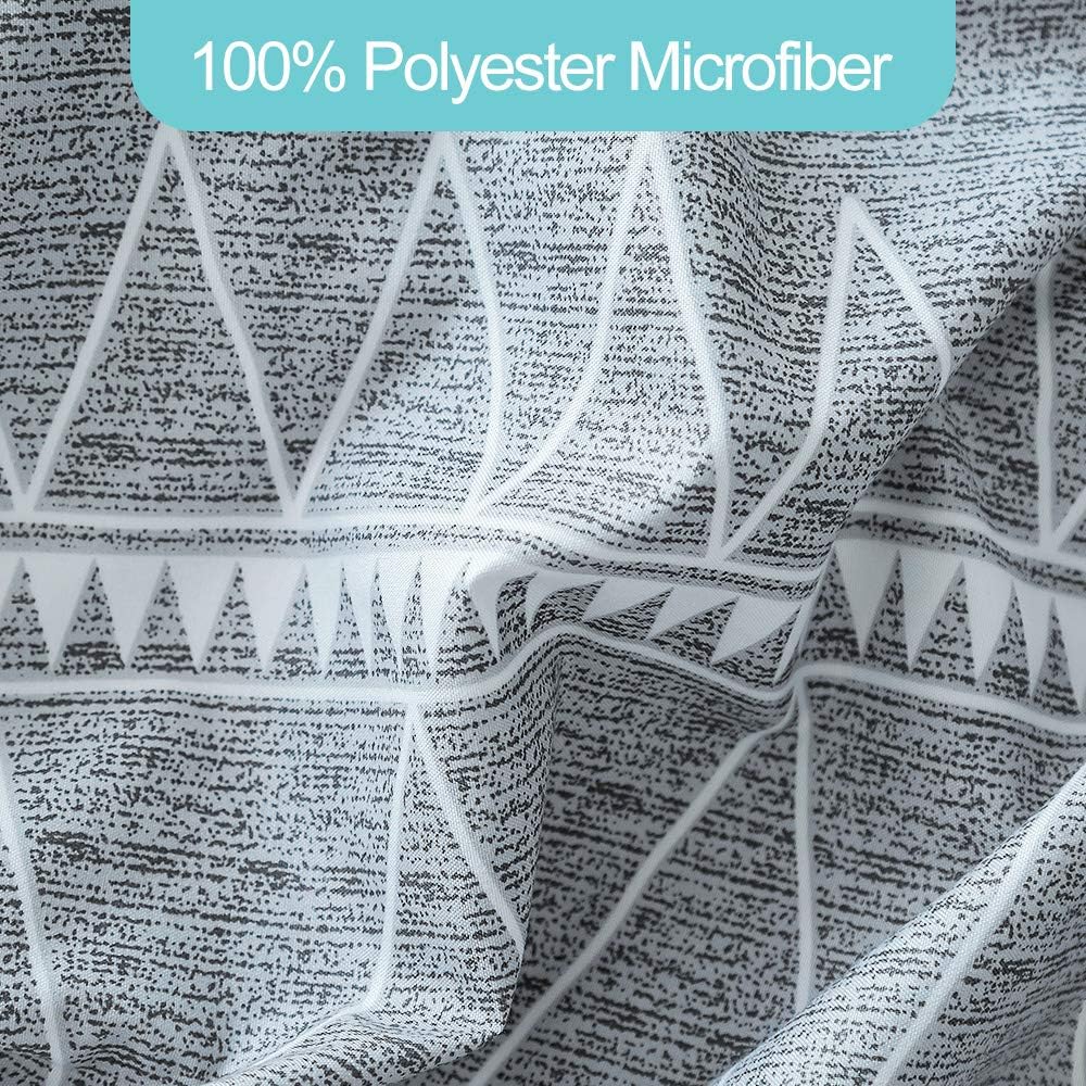 Lekesky Duvet Cover Queen, Microfiber Comforter Queen Set, 3 Pieces Breathable Queen Bedding Sets with Zipper Closure and Corner Ties, Grey Striped - Just Closeouts Canada Inc.