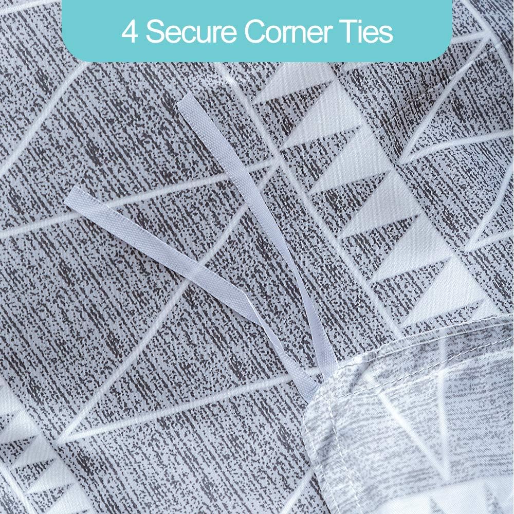 Lekesky Duvet Cover Queen, Microfiber Comforter Queen Set, 3 Pieces Breathable Queen Bedding Sets with Zipper Closure and Corner Ties, Grey Striped - Just Closeouts Canada Inc.