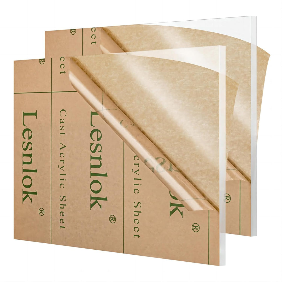 Lesnlok 2 Pieces 8 x 12 Acrylic Sheet 1/4 inch Thick 6mm Clear Plexiglass Sheet, for Sign,Craft, Photo Frame, DIY Display Projects… (2, 8 x 12 x 1/4) - Just Closeouts Canada Inc.