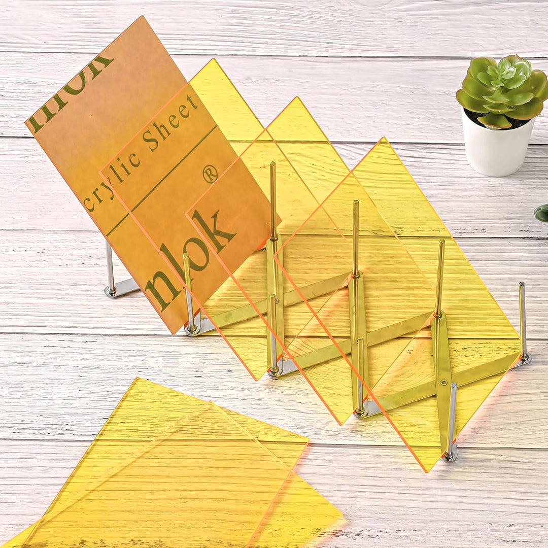 Lesnlok Yellow Acrylic Sheets 1/8 inch Thick 3mm 2 Pack 8 x 12 Clear Yellow Plexiglass Sheets,for Sign,Craft,Painting,Laser Cutting,DIY Display Projects… (2, yellow, 8"x 12") - Just Closeouts Canada Inc.