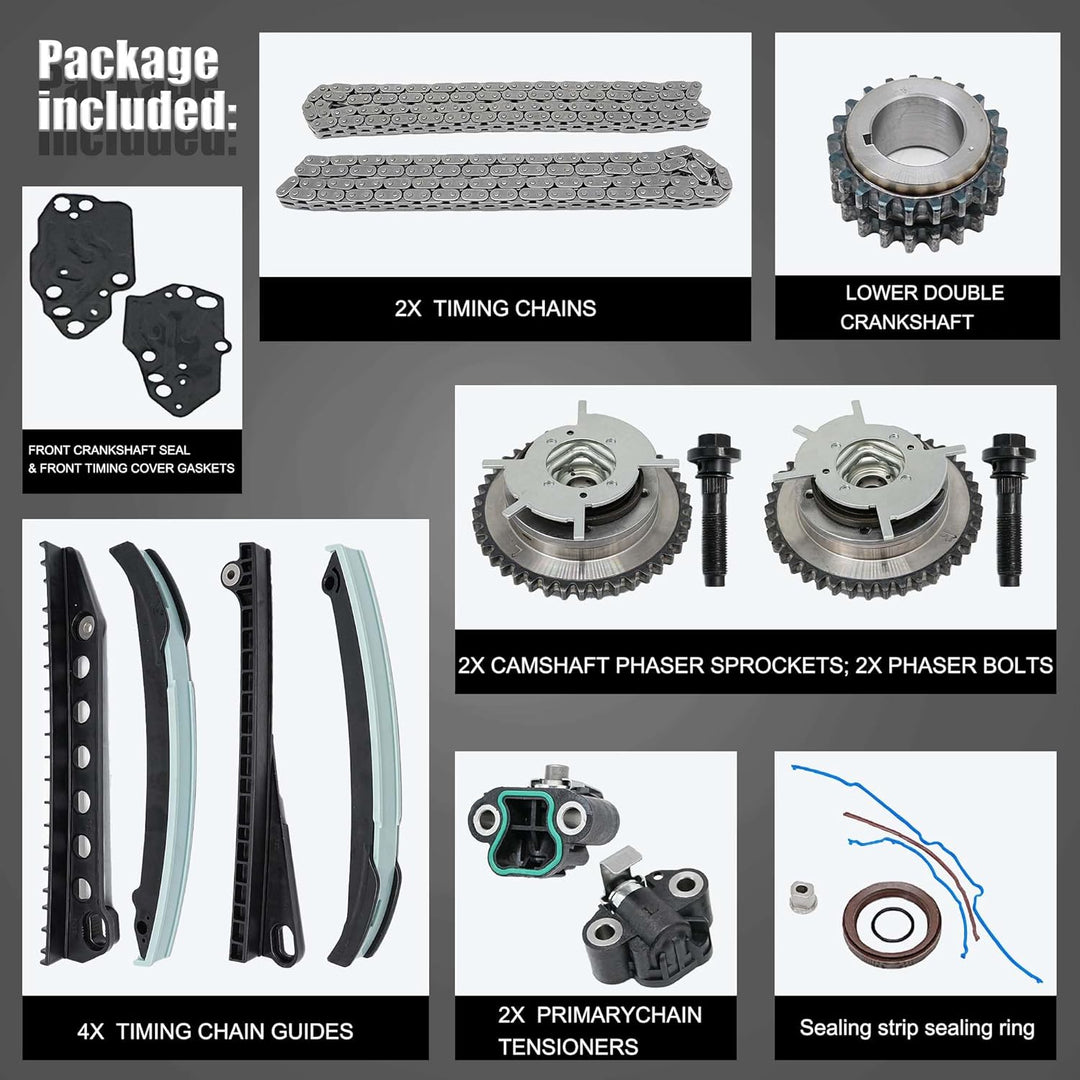 LEVANLIGHT | Engine Timing Chain Kit Cam Phaser Camshaft Drive Phaser Repair Kit | For 2004 - 2013 5.4L 3V 24 Valve Triton Ford Expedition, F - 150, F - 250, F - 350 Super Duty, Lincoln Mark LT, Navigator - Just Closeouts Canada Inc.