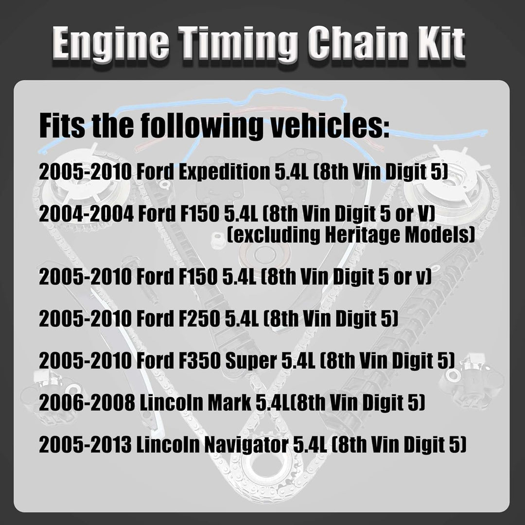 LEVANLIGHT | Engine Timing Chain Kit Cam Phaser Camshaft Drive Phaser Repair Kit | For 2004 - 2013 5.4L 3V 24 Valve Triton Ford Expedition, F - 150, F - 250, F - 350 Super Duty, Lincoln Mark LT, Navigator - Just Closeouts Canada Inc.