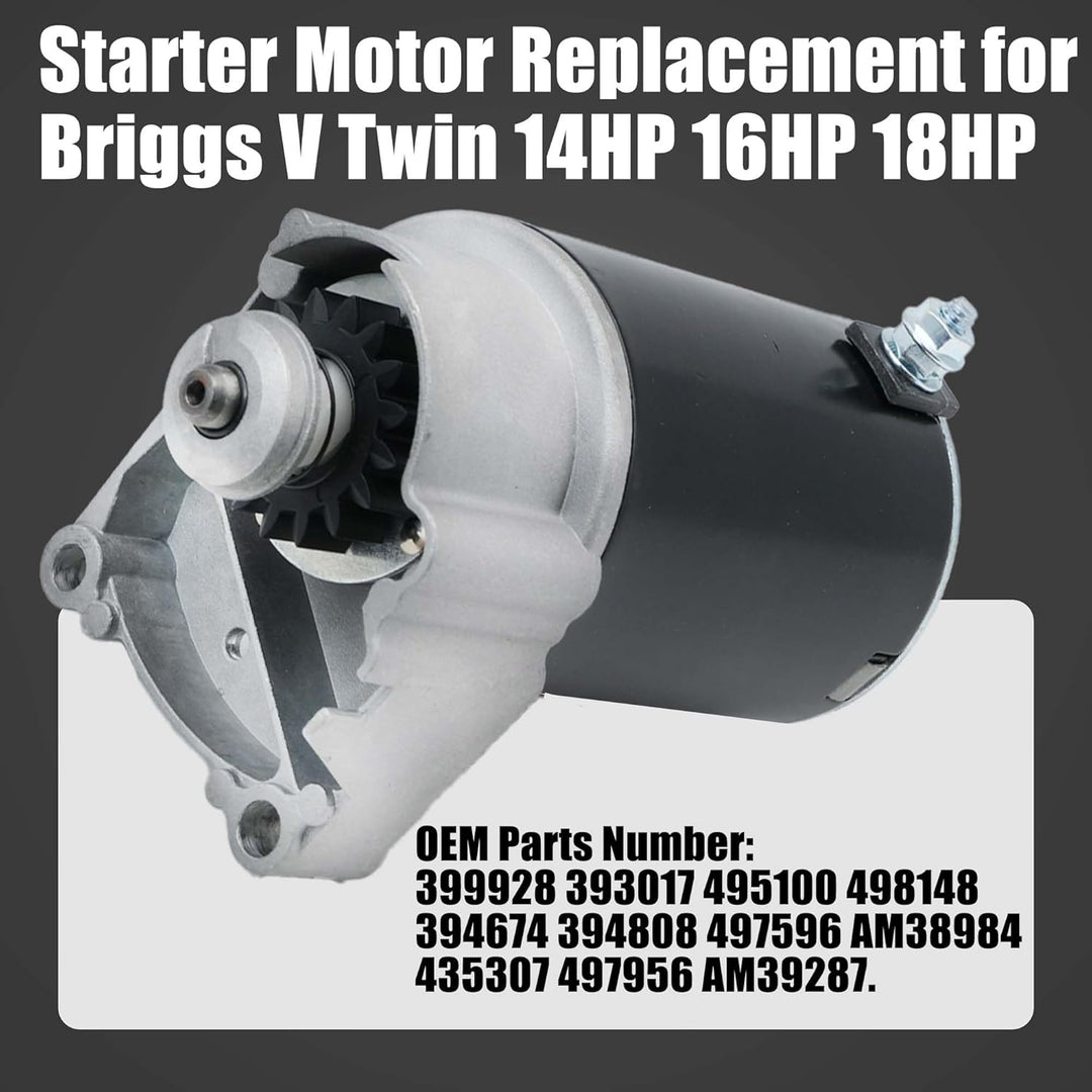 LEVANLIGHT | Starter Motor | Compatible with Briggs V Twin 14HP 16HP 18HP | Replace399928 393017 495100 498148 394674 394808 497596 - Just Closeouts Canada Inc.