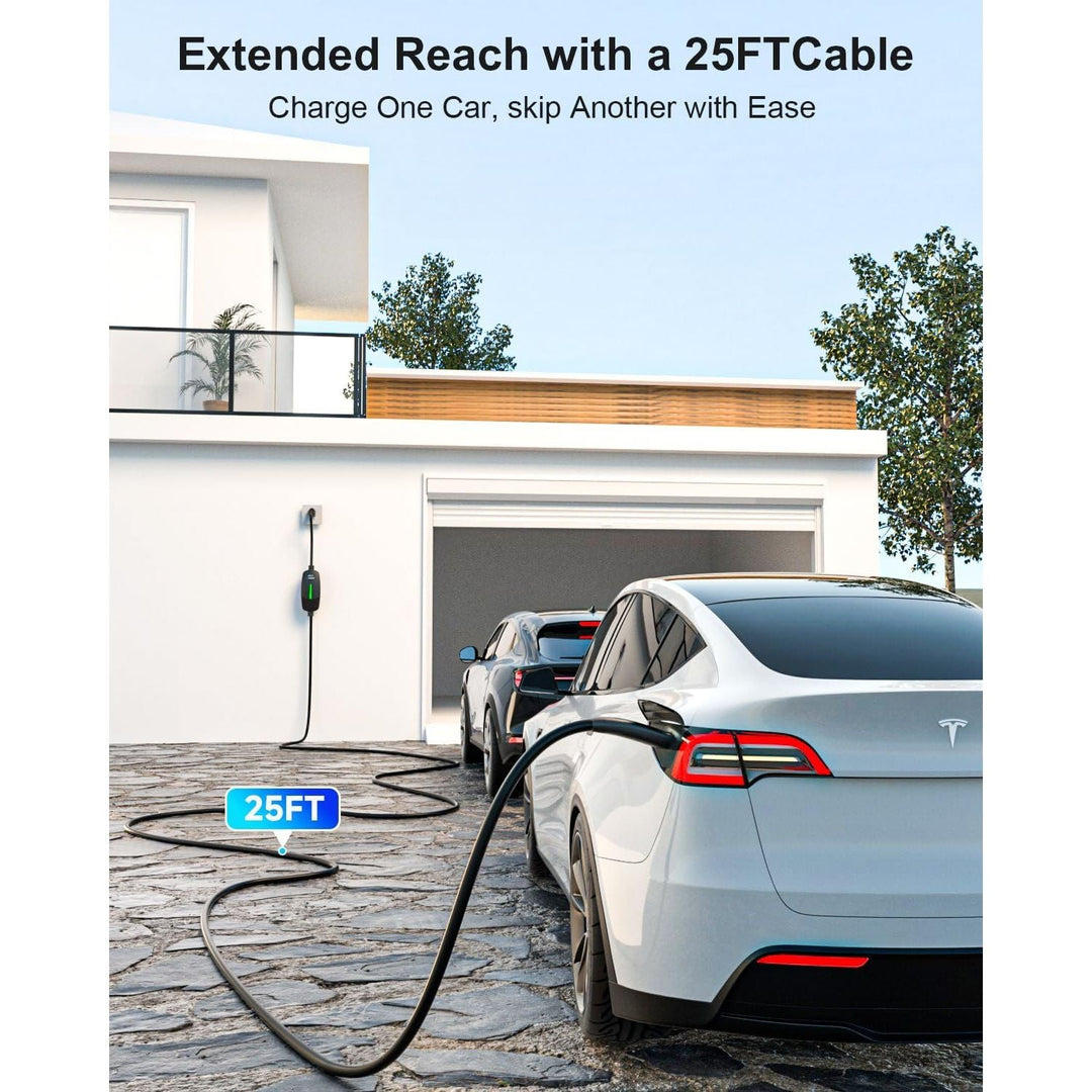 Level 1 & 2 NACS EV Charger, 12A/16A 110V-240V Portable Tesla Charger, 25FT Cable, CSA/cETL Certified Home Charger for Tesla Model Y/3/X/S/Cybertruck (Black) - Just Closeouts Canada Inc.X004GT4BH5