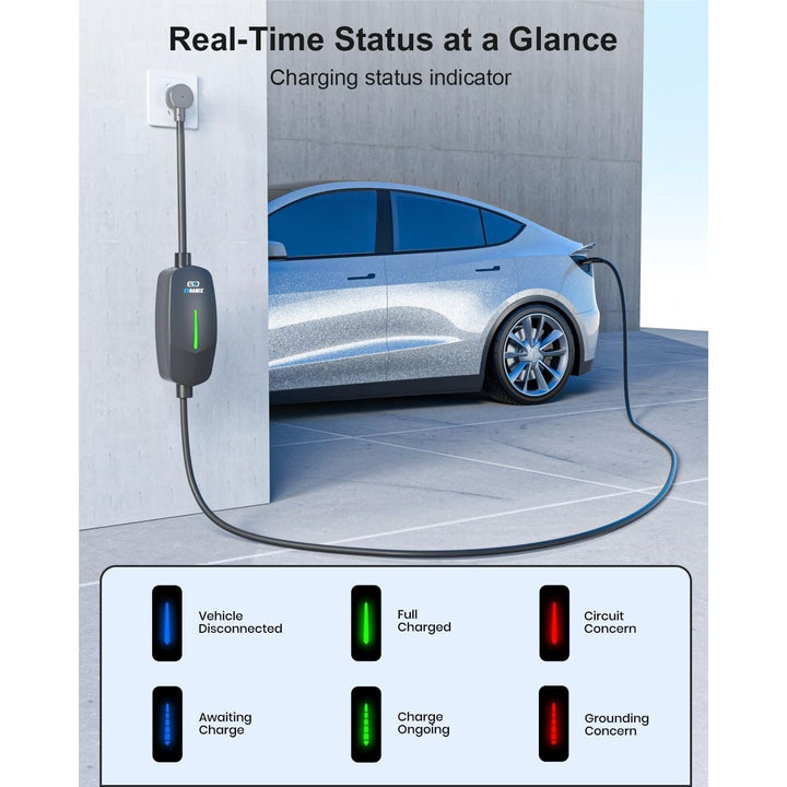 Level 1 & 2 NACS EV Charger, 12A/16A 110V-240V Portable Tesla Charger, 25FT Cable, CSA/cETL Certified Home Charger for Tesla Model Y/3/X/S/Cybertruck (Black) - Just Closeouts Canada Inc.X004GT4BH5