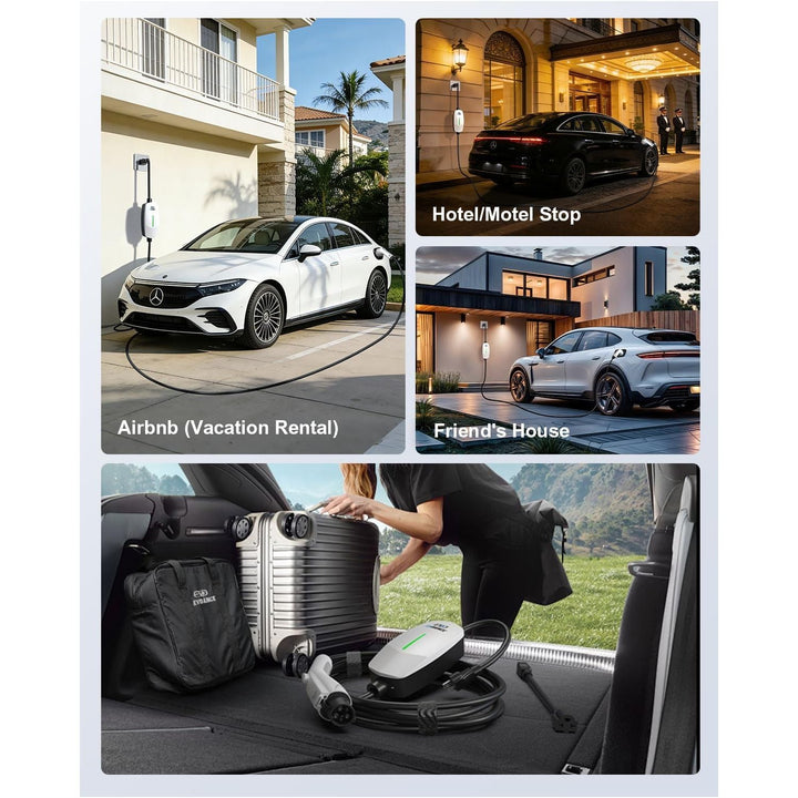 Level 1 EV Charger - J1772 Electric Car Charger with 25FT Cable, 16A 240V/12A 110V Portable EV Charger for Home, NEMA 6-20 & NEMA 5-15 Plug-in Hybrid Car Charger, IP66 Waterproof - Just Closeouts Canada Inc.X004FJF7AL