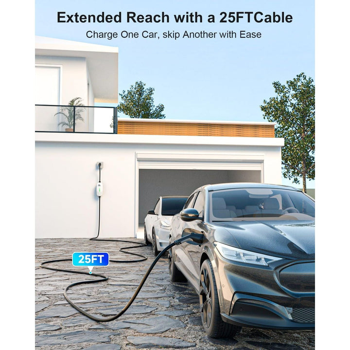 Level 1 EV Charger - J1772 Electric Car Charger with 25FT Cable, 16A 240V/12A 110V Portable EV Charger for Home, NEMA 6-20 & NEMA 5-15 Plug-in Hybrid Car Charger, IP66 Waterproof - Just Closeouts Canada Inc.X004FJF7AL