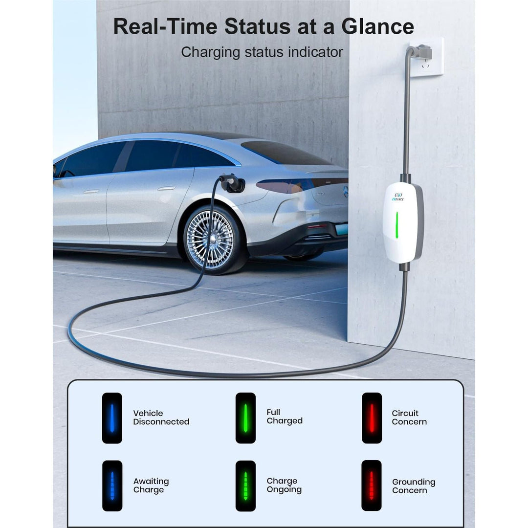 Level 1 EV Charger - J1772 Electric Car Charger with 25FT Cable, 16A 240V/12A 110V Portable EV Charger for Home, NEMA 6-20 & NEMA 5-15 Plug-in Hybrid Car Charger, IP66 Waterproof - Just Closeouts Canada Inc.X004FJF7AL