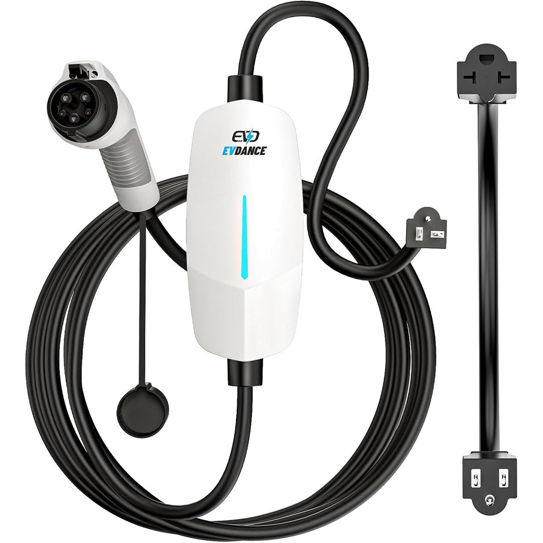 Level 1 EV Charger - J1772 Electric Car Charger with 25FT Cable, 16A 240V/12A 110V Portable EV Charger for Home, NEMA 6-20 & NEMA 5-15 Plug-in Hybrid Car Charger, IP66 Waterproof - Just Closeouts Canada Inc.X004FJF7AL