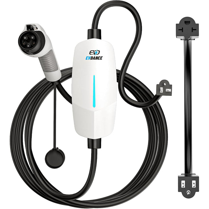 Level 1 EV Charger - J1772 Electric Car Charger with 25FT Cable, 16A 240V/12A 110V Portable EV Charger for Home, NEMA 6-20 & NEMA 5-15 Plug-in Hybrid Car Charger, IP66 Waterproof - Just Closeouts Canada Inc.X004FJF7AL